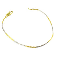 Bracelet 925 Sterling Silver, Margarita Chain, Two Colours, Gold Plated