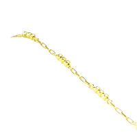 Bracelet 925 Sterling Silver, Link Chain, Beads, Gold Plated