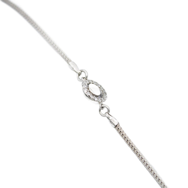 Bracelet 925 Sterling Silver, Cubic Zirconia, Circle