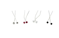 Earrings, 925 Sterling Silver, Drop Earrings, Cubic Zirconia, Thread