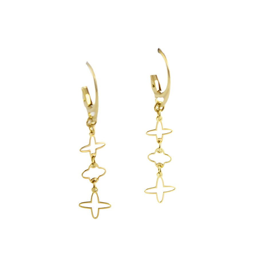 Earrings, 925 Sterling Silver, Openwork, Gold Plated, Drop