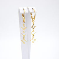 Earrings, 925 Sterling Silver, Openwork, Gold Plated, Drop