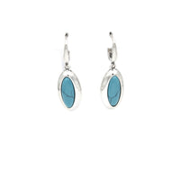 Earrings 925 Sterling Silver, Stone, Vintage Style, Drop