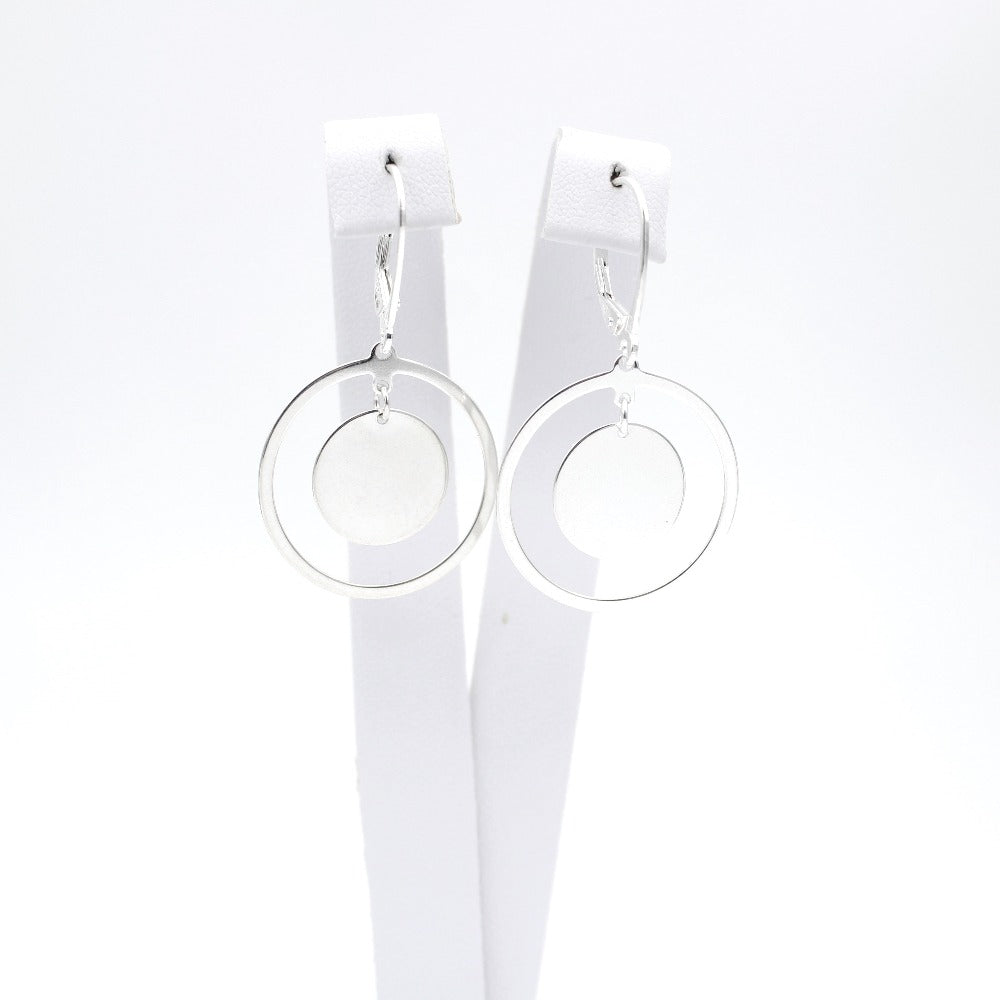 Earrings, 925 Sterling Silver, Open Circle