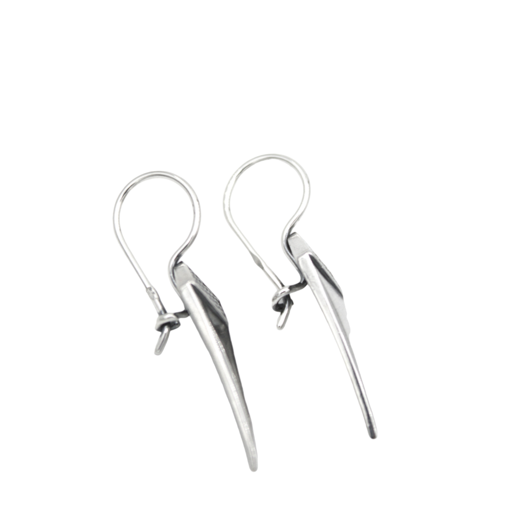 Earrings 925 sterling silver, sharp with oxidation