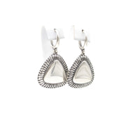 Earrings 925 Sterling Silver, Smooth, Triangles, Openwork