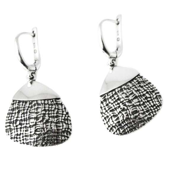 Earrings, 925 Sterling Silver, Drop Earrings, Oxidized