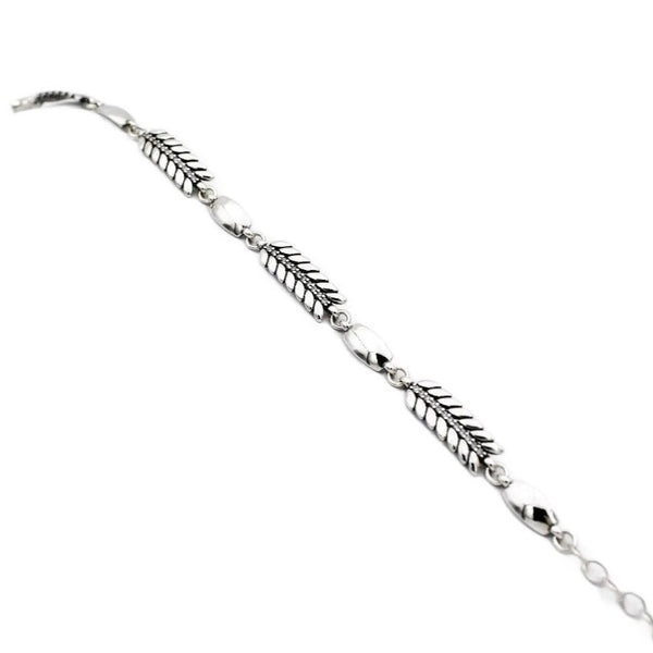 Bracelet 925 Sterling Silver, Cubic Zirconia Bracelet, Oxidized, Wheat