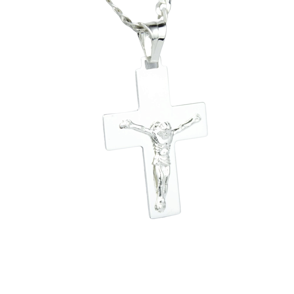 Pendant, 925 Sterling Silver, Wide Cross