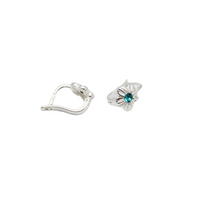 Earrings, 925 Sterling Silver, Flower, Cubic Zirconia, For Girls