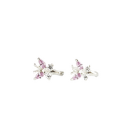 Earrings, 925 Sterling Silver, Cubic Zirconia Butterfly, For Girls