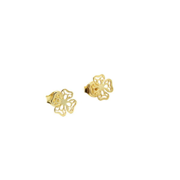 Earrings Openwork Clover, 925 Sterling Silver, Gold Plated