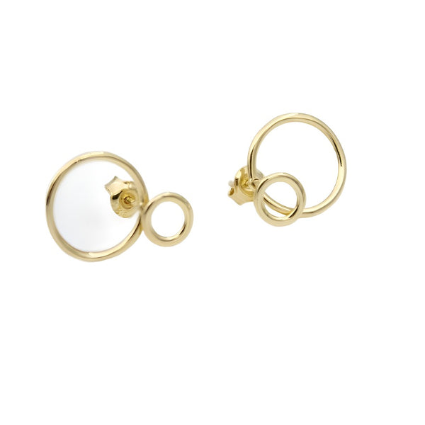 Earrings 925 Sterling Silver, Gold Plated, Circle, Stud Earrings, Openwork