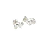 Earrings, 925 Sterling Silver, Cubic Zirconia, Stud Earrings, Chameleon