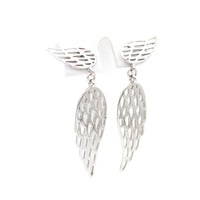 Earrings, 925 Sterling Silver, Angel Wings, Stud, Long Earrings, Openwork