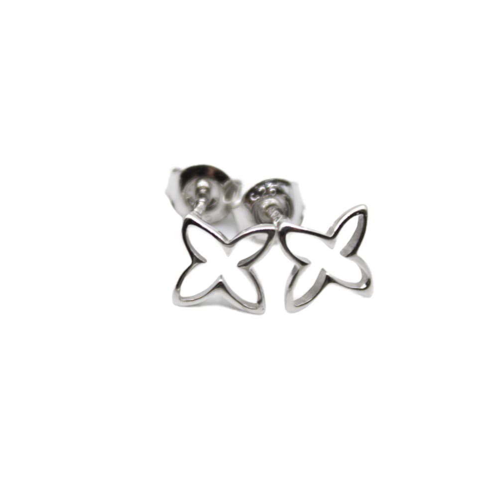 Earrings, 925 Sterling Silver, Open Flower