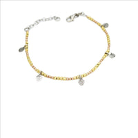 Bracelet 925 Sterling Silver, Ball, Monster Leaf, Gold Plated