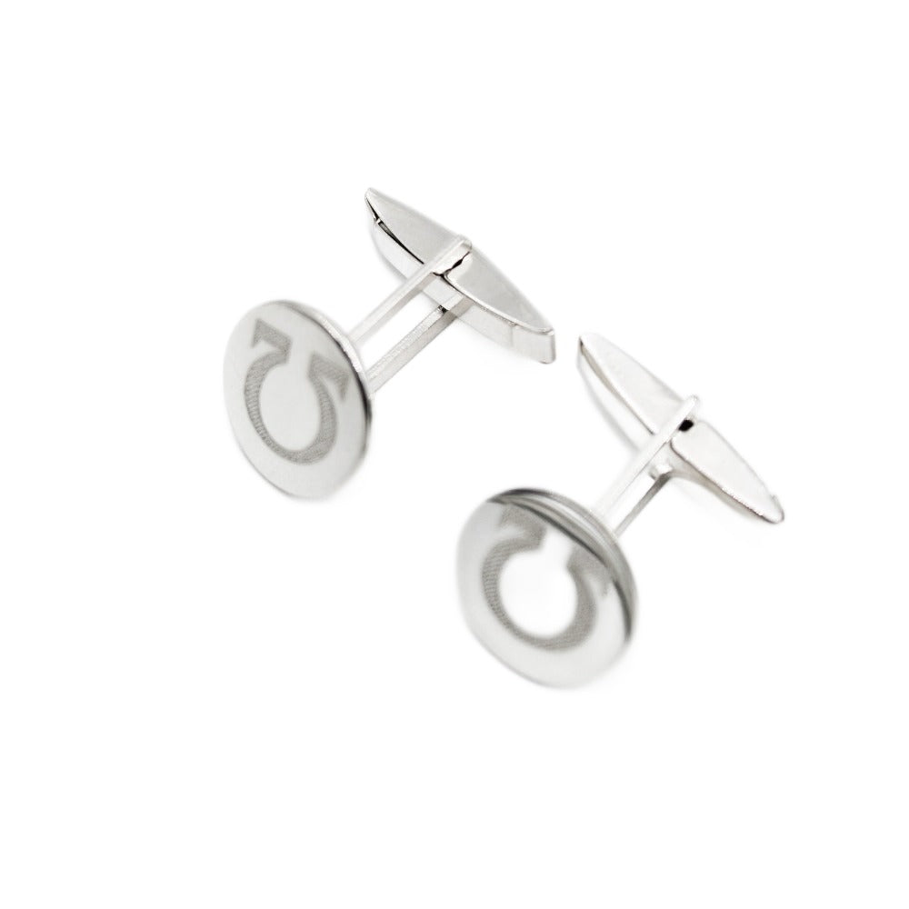 Cufflinks, 925 Sterling Silver, Omega Symbol