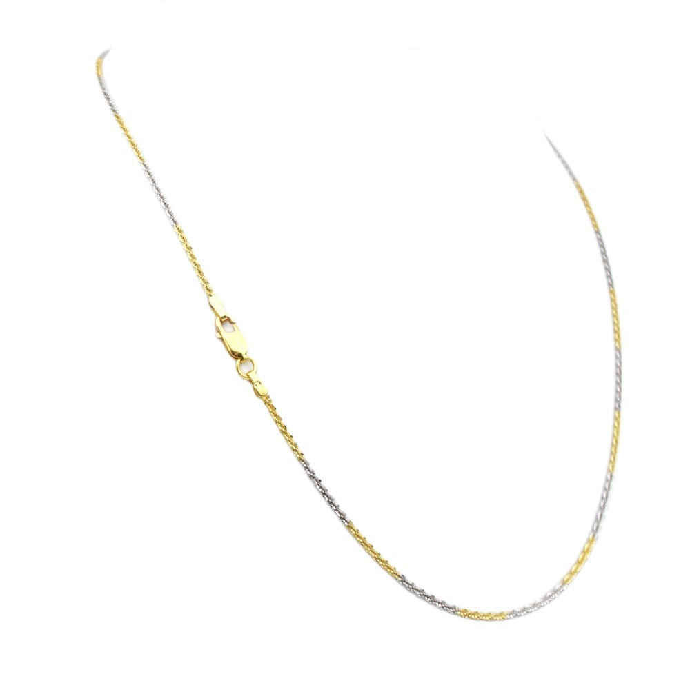 Chain, 925 Sterling Silver, Double Colour, Gold Plated, Margarita Chain