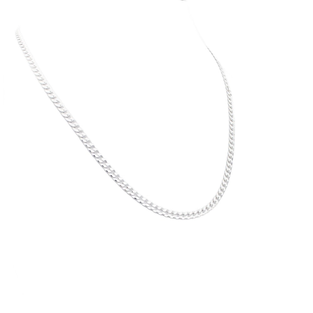 Chain 3 mm, 925 Sterling Silver, Panzer, Curb Chain, Unisex