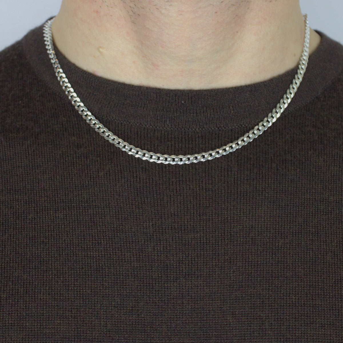 Chain 5 mm, 925 Sterling Silver, Panzer, Curb Chain, Unisex