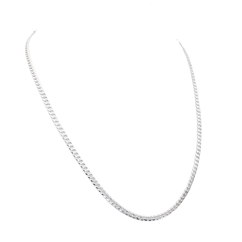 Chain 3 mm, 925 Sterling Silver, Panzer, Curb Chain, Unisex