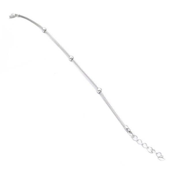 Bracelet, 925 Sterling Silver, Snake Chain, Ball