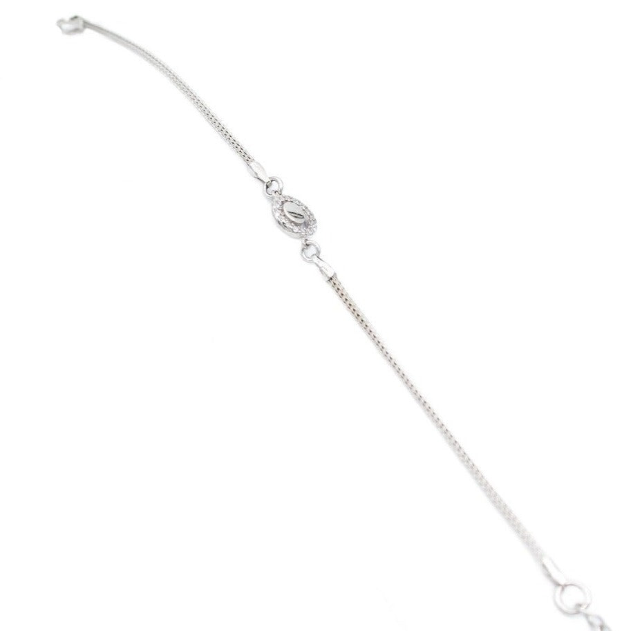 Bracelet 925 Sterling Silver, Cubic Zirconia, Circle