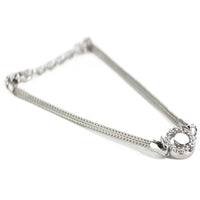 Bracelet 925 Sterling Silver, Cubic Zirconia, Circle