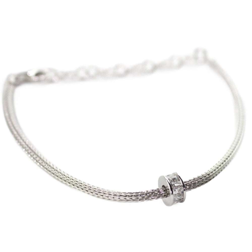 Bracelet, 925 Sterling Silver, Cubic Zirconia