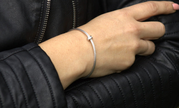 Bracelet, 925 Sterling Silver, Cubic Zirconia