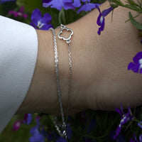 Bracelet, 925 Sterling Silver, Open Flower, Minimalist