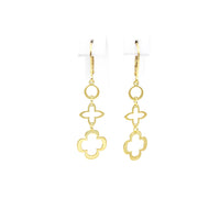 Earrings, 925 Sterling Silver, Open Flower, Gold Plated