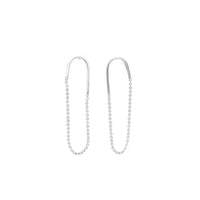 Earrings 925 Sterling Silver, Drop, Ball Chain