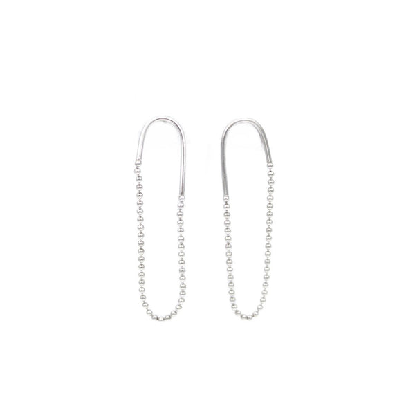 Earrings 925 Sterling Silver, Drop, Ball Chain