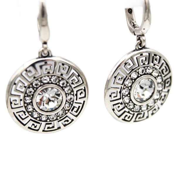 Drop Earrings, 925 Sterling Silver, Round, Cubic Zirconia