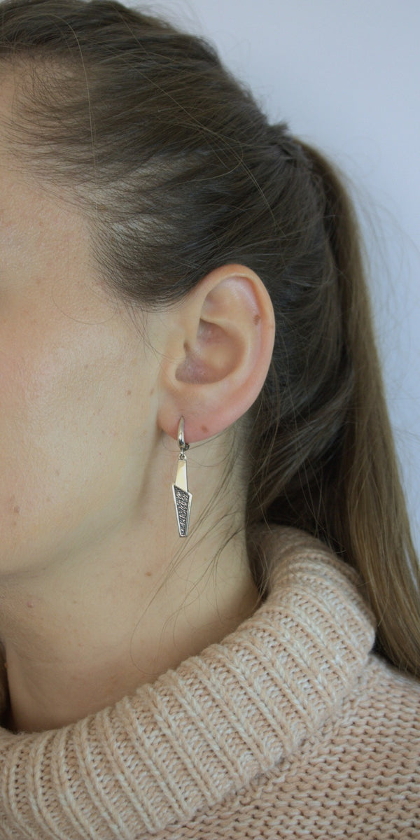 Earrings, 925 Sterling Silver, Drop Earrings, Oxidized