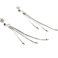 Drop Earrings, Long, 925 Sterling Silver