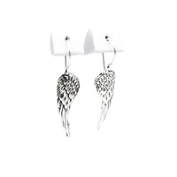 Earrings, 925 Sterling Silver, Drop Earrings, Angel Wings, Oxidized