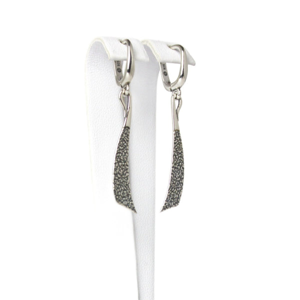 Earrings, 925 Sterling Silver, Drop, Oxidized