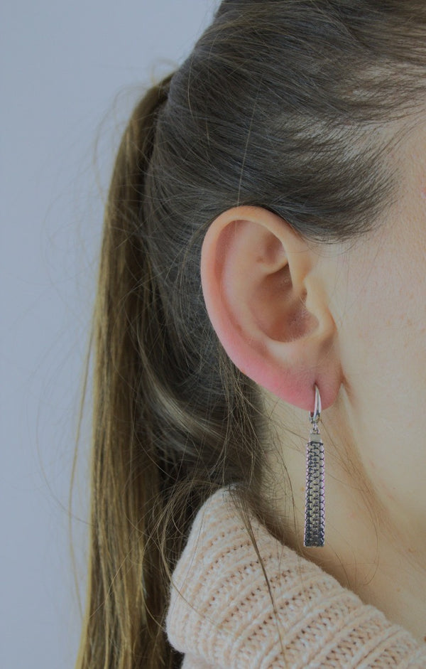 Earrings, 925 Sterling Silver, Drop Earrings, Long, Oxidized