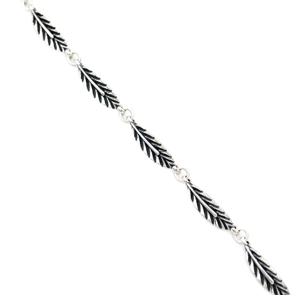 Bracelet, 925 Sterling Silver, Leaf Bracelet, Oxidized