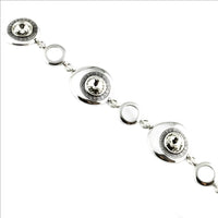 Bracelet 925 Sterling Silver, Bracelet with Cubic Zirconia, Greek Pattern, Circles