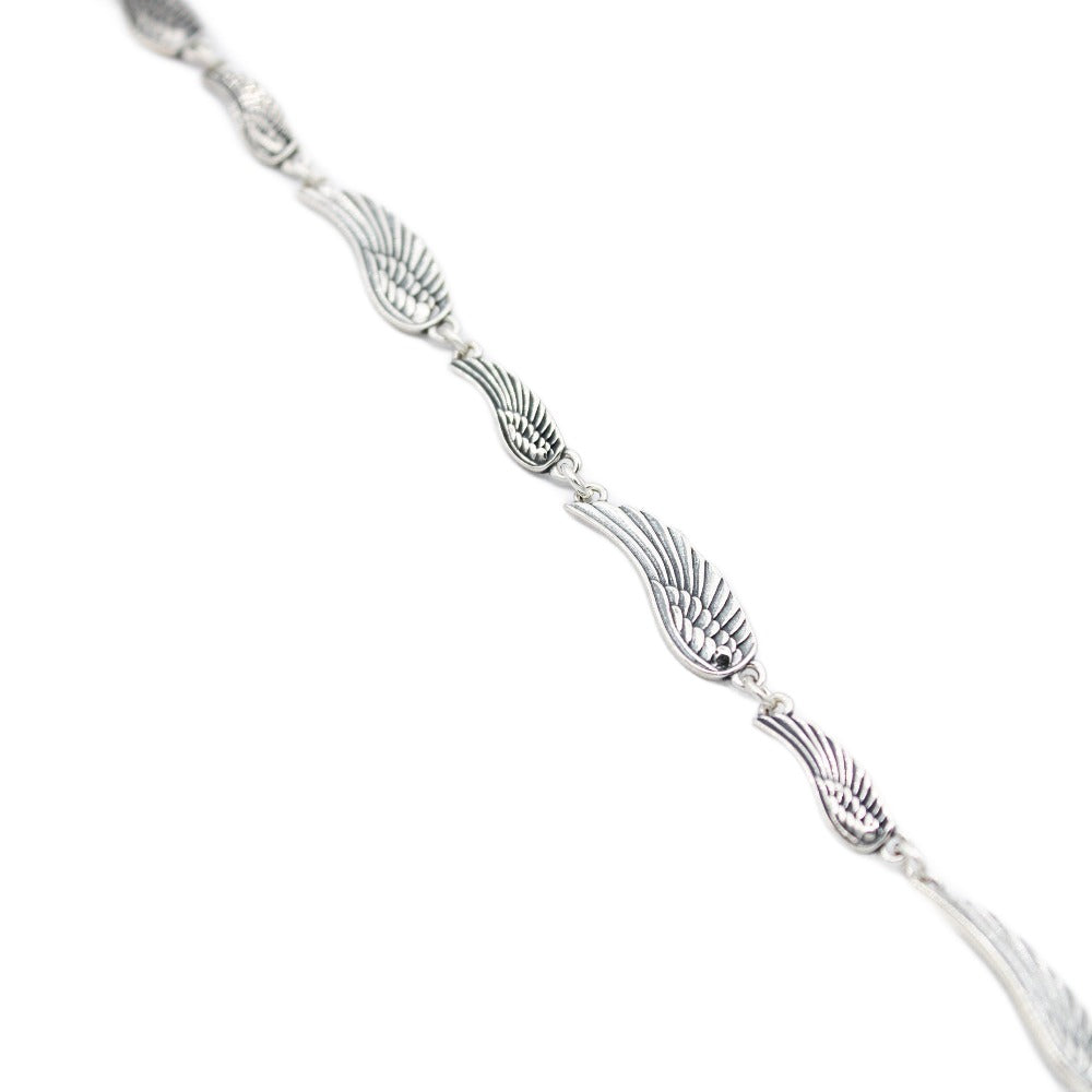 Bracelet 925 Sterling Silver, Angel Wings, Oxidized