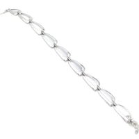 Bracelet, 925 Sterling Silver, Smooth Bracelet, Cubic Zirconia, Openwork