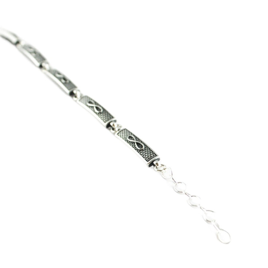 Bracelet, 925 Sterling Silver, Infinity Bracelet, Oxidized, Elemental