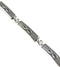 Bracelet, 925 Sterling Silver, Infinity Bracelet, Oxidized, Elemental