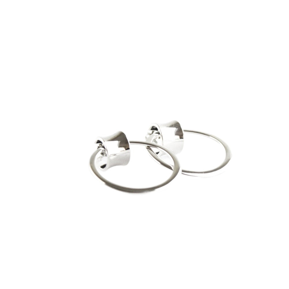 Earrings, 925 Sterling Silver, Circle, Stud Earrings