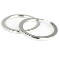 Earrings, 925 Sterling Silver, Hoop Earrings, Flat