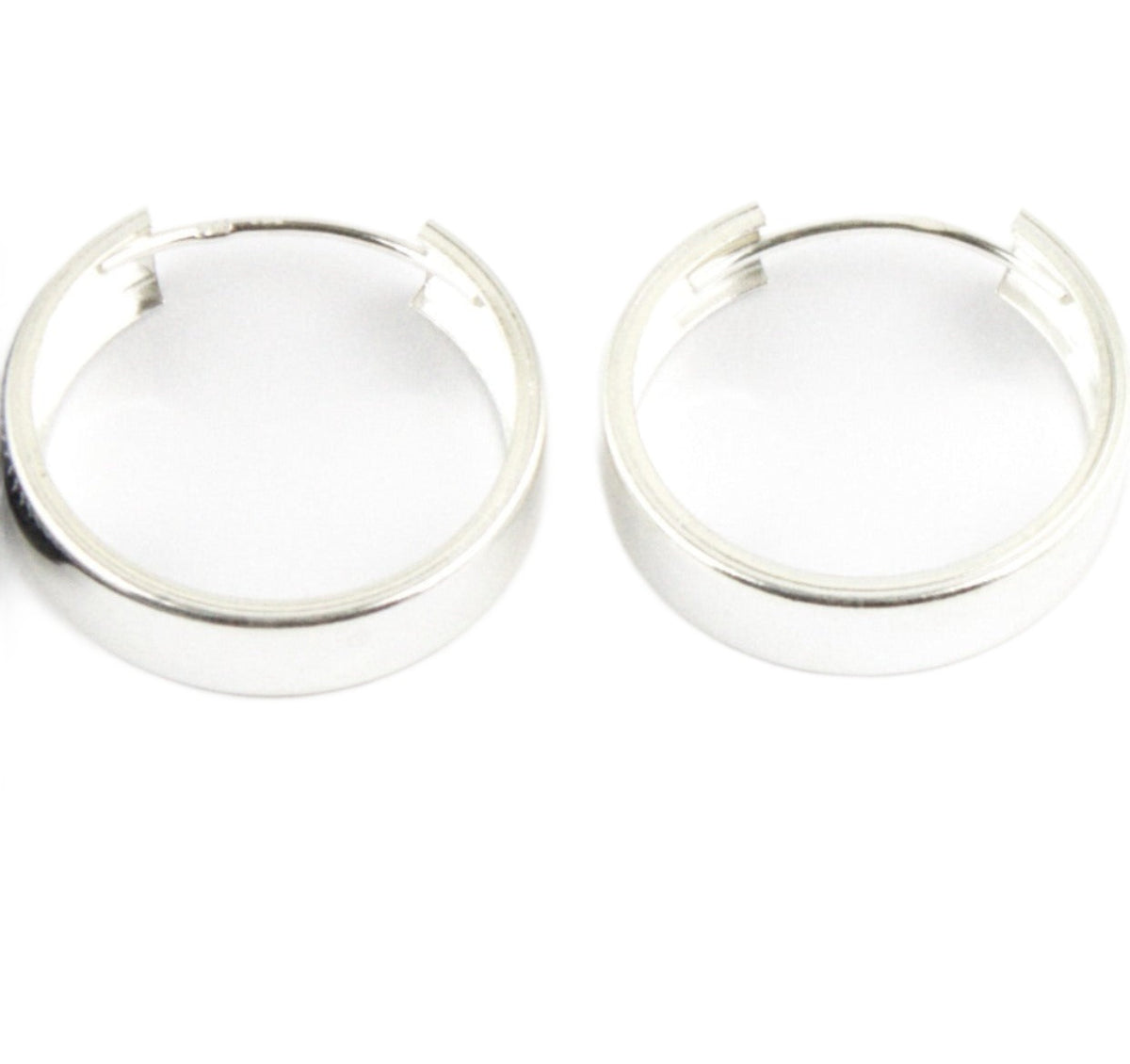 Earrings, 925 Sterling Silver, Wide Hoop Earrings